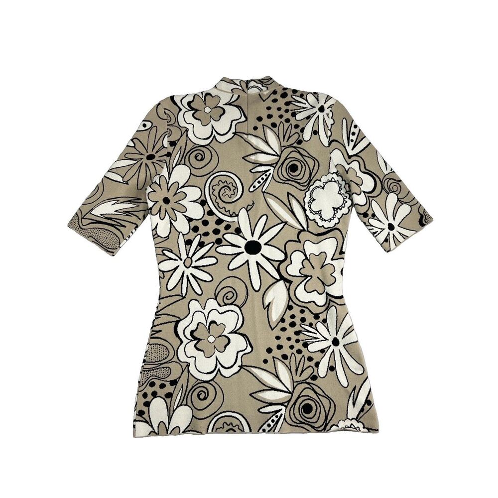 Kwaidan Editions Beige Floral Jacquard Sweater Stretch Size 40 - Picture 6 of 6